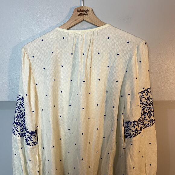 Anthropologie Libra Peasant Top by Vanessa Virginia, 10, Floral Embroidered EUC - Picture 13 of 14
